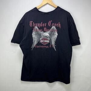 Vintage Harley-Davidson Eagle Wings Goth T-Shirt 2XL Faded